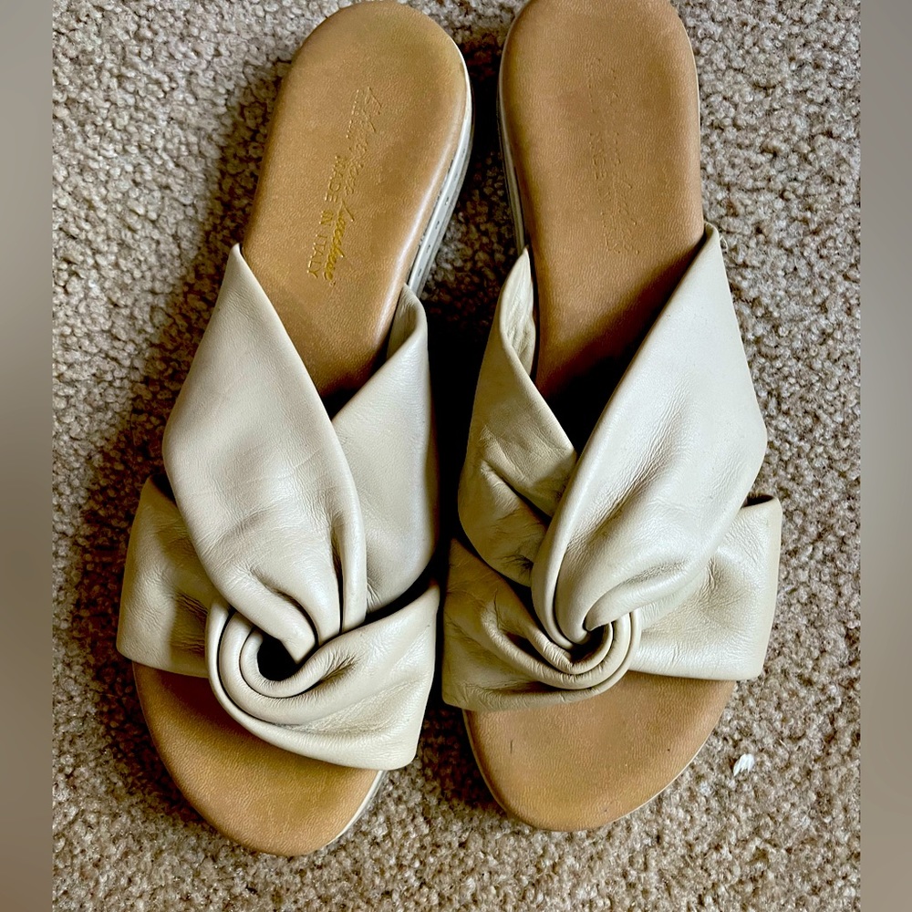 Leather slides